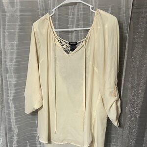 Apt. 9 Cream Blouse with Lace Detail